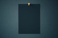 Black paper sheet with pin Royalty Free Stock Photo