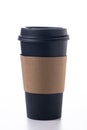 Black Paper To Go Coffee Cup on White Background Royalty Free Stock Photo