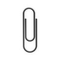 Black Paperclip icon. Realistic Paper clip attachment with shadow. Attach file business document. Vector illustration isolated