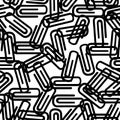 Black paperclips seamless pattern