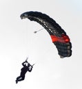 Black parachute flying Royalty Free Stock Photo