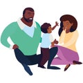 black parents couple with son