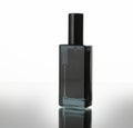 Black parfum bottle isolated on white Royalty Free Stock Photo