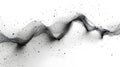 Black particles forming wave on white background abstract Royalty Free Stock Photo