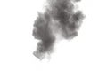 Black particles splatter on white background. Black powder dust burst Royalty Free Stock Photo