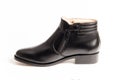 Black patent leather men shoes isolated