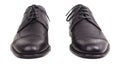 Classic black shoes leather men shoes against white background