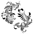 Khokhloma on a white background, vector illustration. Ornament black Royalty Free Stock Photo