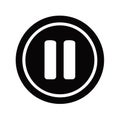 Black Pause Icon in Circle Flat UI Design Pause Button Vector Illustration Royalty Free Stock Photo