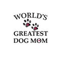 Black paw print with hearts. World`s greatest dog mom text. Happy Mother`s Day background Royalty Free Stock Photo