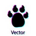 Black Paw print icon isolated on white background. Dog or cat paw print. Animal track. Vector Royalty Free Stock Photo