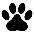 Black paw print icon on white background. flat style. dog or cat paw print icon for your web site design, logo, app, UI. animal Royalty Free Stock Photo