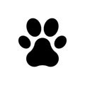 Black paw print icon on white background. flat style. dog or cat paw print icon for your web site design, logo, app, UI Royalty Free Stock Photo