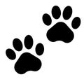 Black paw print icon on white background. Vector illustration Royalty Free Stock Photo