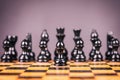 Black pawn, move forward. Selective focus. Strategy. Defense. Sport. Business.