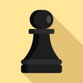 Black pawn piece icon, flat style Royalty Free Stock Photo