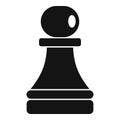 Black pawn piece icon, simple style Royalty Free Stock Photo