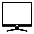 Black pc display silhouette isolated on white Royalty Free Stock Photo