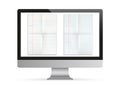 Black PC Monitor Mockup Folded Papers