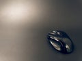 Black pc mouse wireless on black background Royalty Free Stock Photo