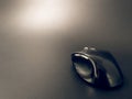Black pc mouse wireless on black background Royalty Free Stock Photo