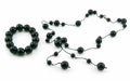 Black Pearl Bracelet and Necklace Isolated Royalty Free Stock Photo