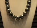 Black pearls collier necklage detail