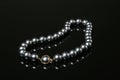 Black pearls necklace Royalty Free Stock Photo