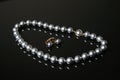 Black pearls necklace Royalty Free Stock Photo