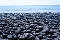 Black pebble beach on the Big Island of Hawaii