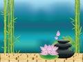 Zen stones with lotus Royalty Free Stock Photo