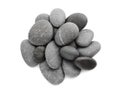 Black pebbles on white background Royalty Free Stock Photo