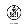 black pedestrian isolated vector icon. simple element illustration from traffic signs concept vector icons. pedestrian editable Royalty Free Stock Photo