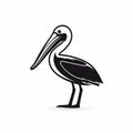 Black Pelican Standing: A Striking Icon In Graphic Design Royalty Free Stock Photo