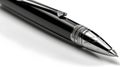 Black pen or ball point or ball pen to write something elegant macro concept isolated on white Royalty Free Stock Photo