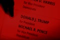 Pen on ballot selecting Donald Trump for US President