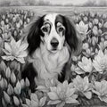 black pencil drawing of an Afghan hound Royalty Free Stock Photo