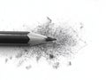 Black pencil with gray eraser on transparent background. Isolated design element. Single pencil with eraser, objects. Simple, Royalty Free Stock Photo