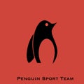 Black penguin vector logo. Penguin illustration