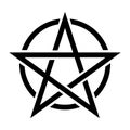 Black Pentacle Icon. Vector Illustration