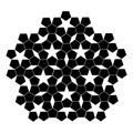 Black pentagon pentagon pattern. vector