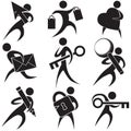 Black People Icons Royalty Free Stock Photo