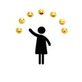 Black people pictograms with emoticons