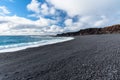 View of a Black Beach in Iceland in Autumn