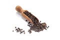 Black pepper isolated on white background with Copy space