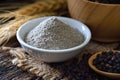 Black pepper powder on table Royalty Free Stock Photo