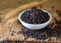Black pepper powder on table Royalty Free Stock Photo