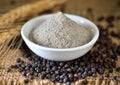 Black pepper powder on table Royalty Free Stock Photo