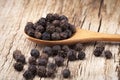 Black pepper seeds isolated on the white background Royalty Free Stock Photo