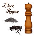 Black Pepper, Wood Pepper Mill